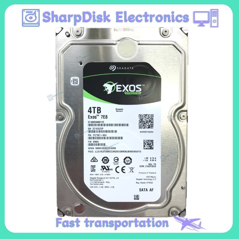 ST4000NM0115 Seagate Exos 7E8 4TB 3.5" SATA 6Gb 7.2K 128MB Enterprise Hard Drive