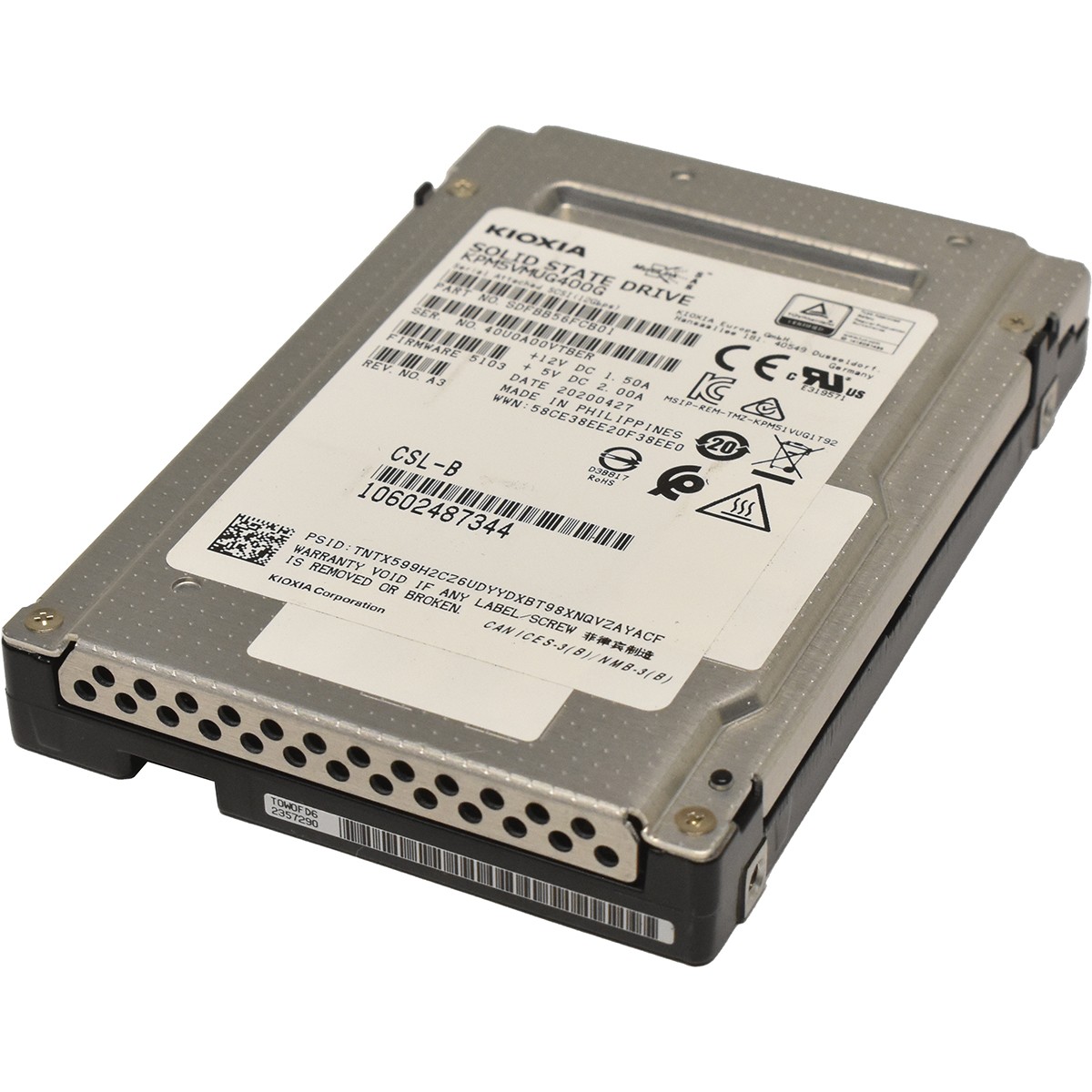 Kioxia KPM5VMUG400G 400GB 2.5" inch 12G SAS SSD SDFBB56FCB01