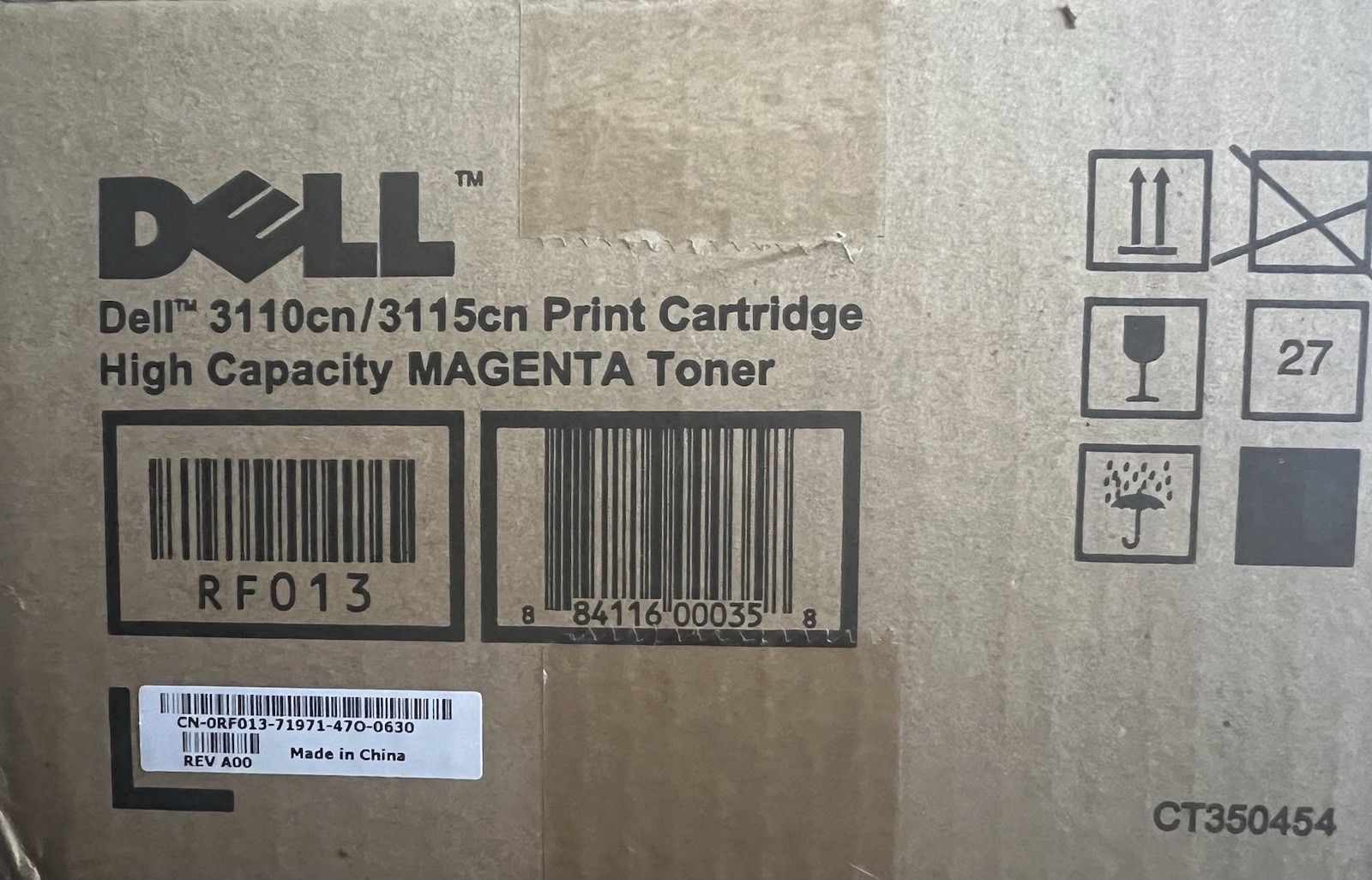 Genuine OEM Dell 3110cn 3115cn Toner Cartridge High Capacity MAGENTA RF013