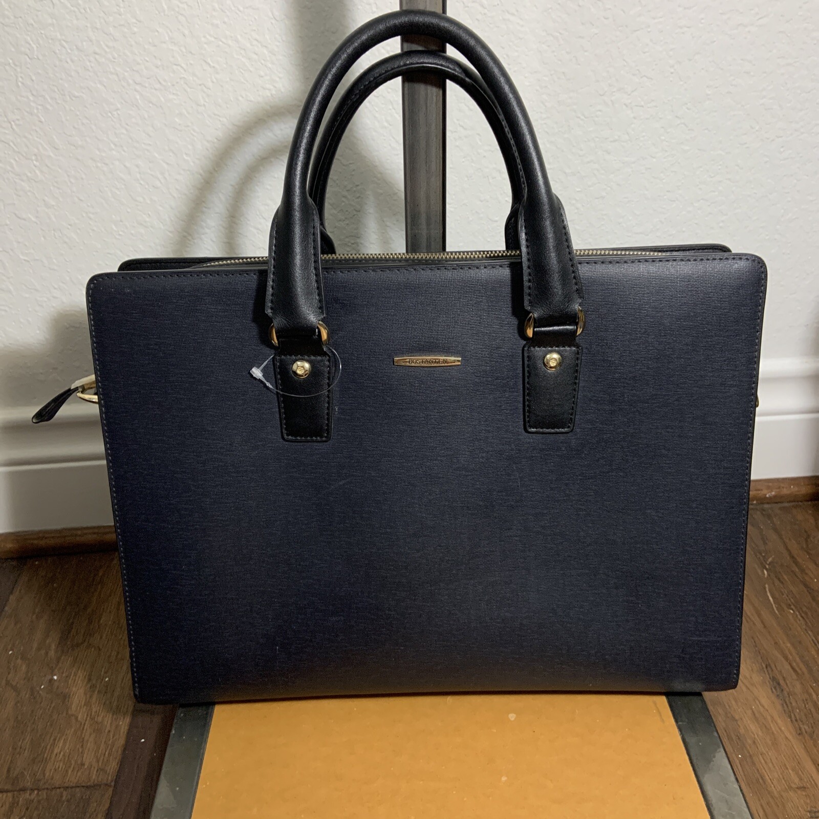 BOSTANTEN Leather Lawyers Briefcase Laptop Business Slim Bag