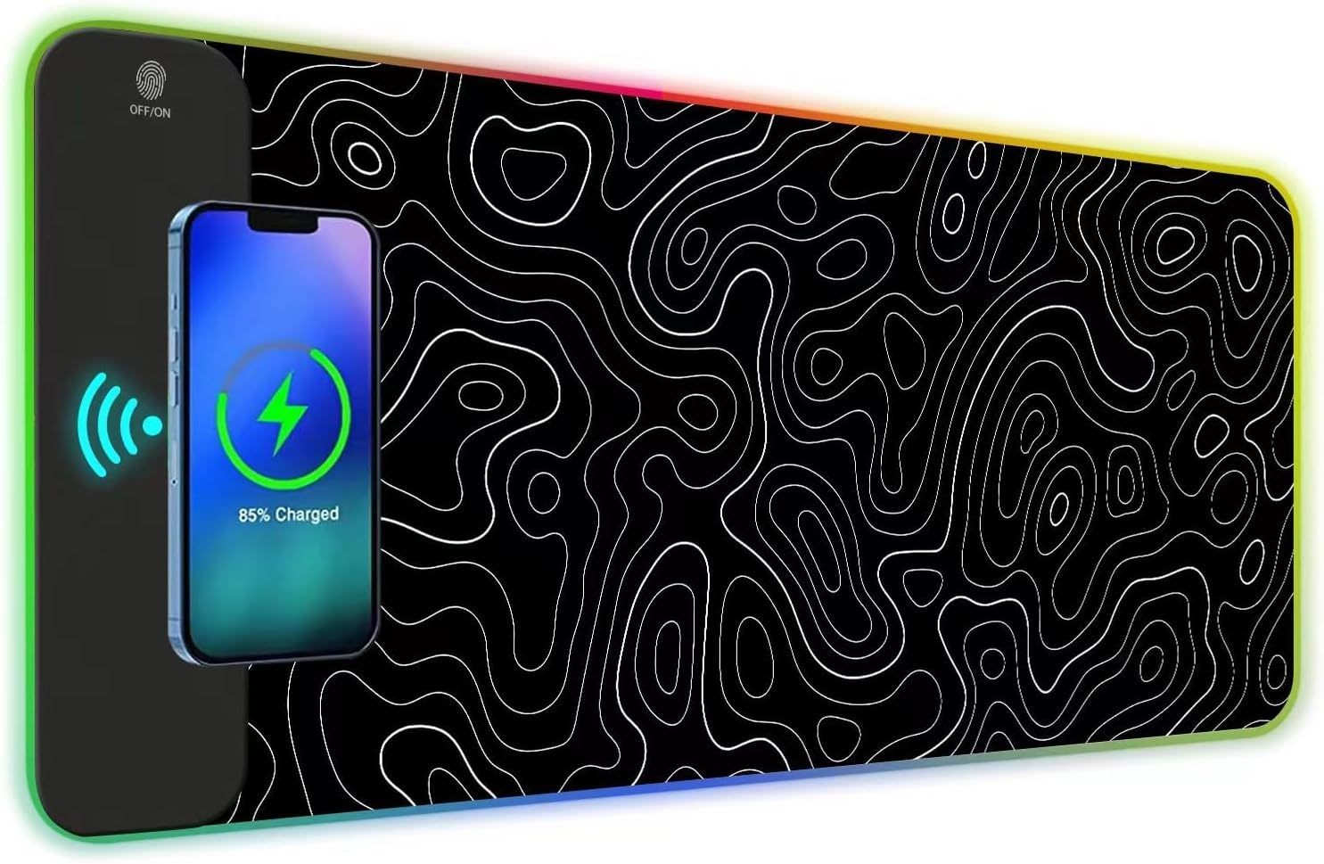 15W Fast Wireless Charging RGB Gaming Mouse Pad, 18 Light Modes, Ships from USA