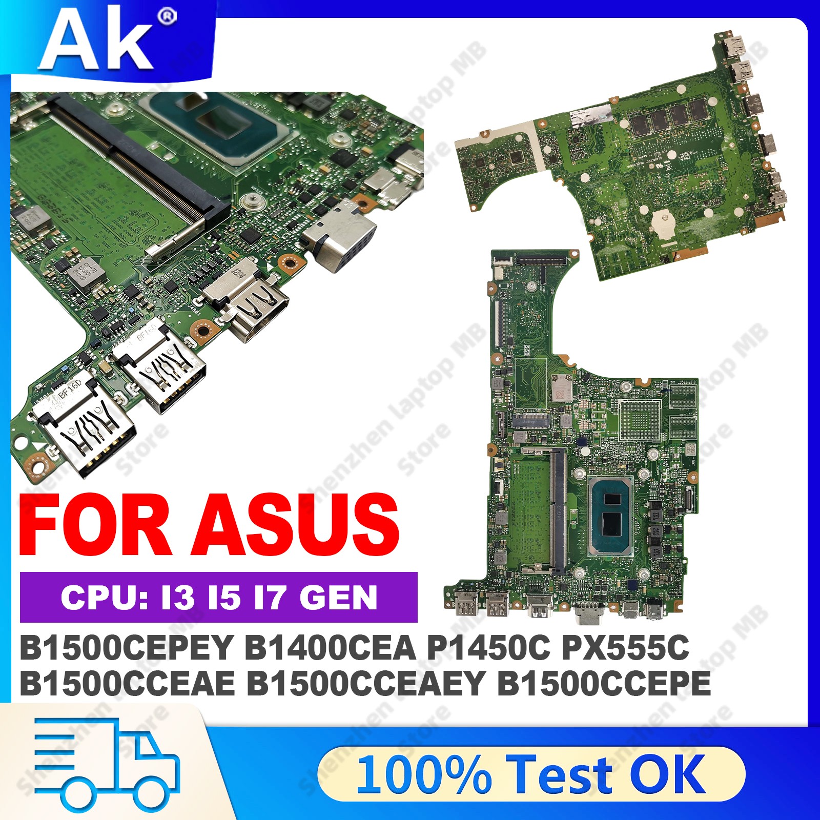 B1500CEA Motherboard For ASUS PX555C B1500CEAEY/CEP B1500CEAE Mainboard i3 i5 i7