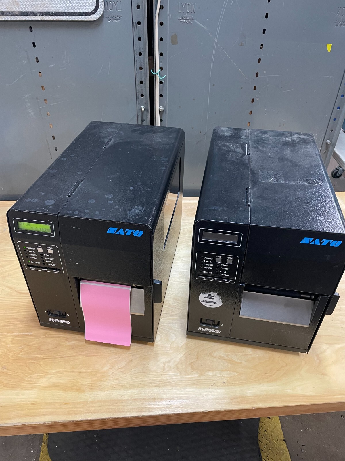 Lot of 2x SATO M-84PRO-2 Industrial Thermal Transfer Label Printers w/ Ethernet