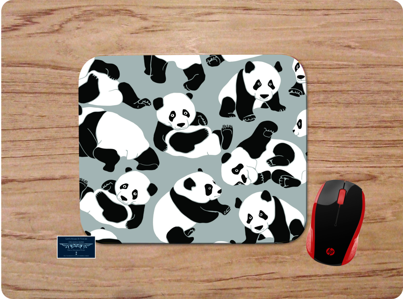 PANDA BEAR PRINT CUSTOM NONSLIP MOUSEPAD DESKMAT HOME SCHOOL OFFICE GIFT PC