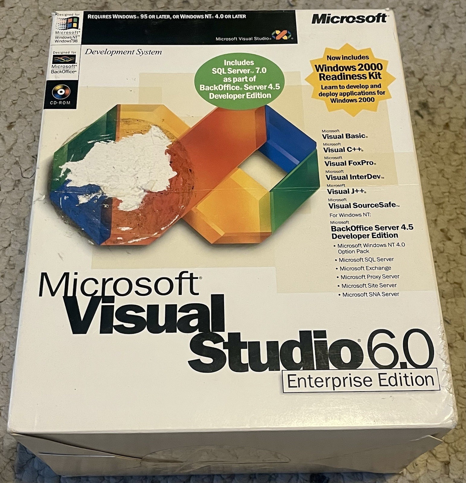 RARE AUTHENTIC Genuine Microsoft Visual Studio 6.0 Enterprise Edition 620-00139