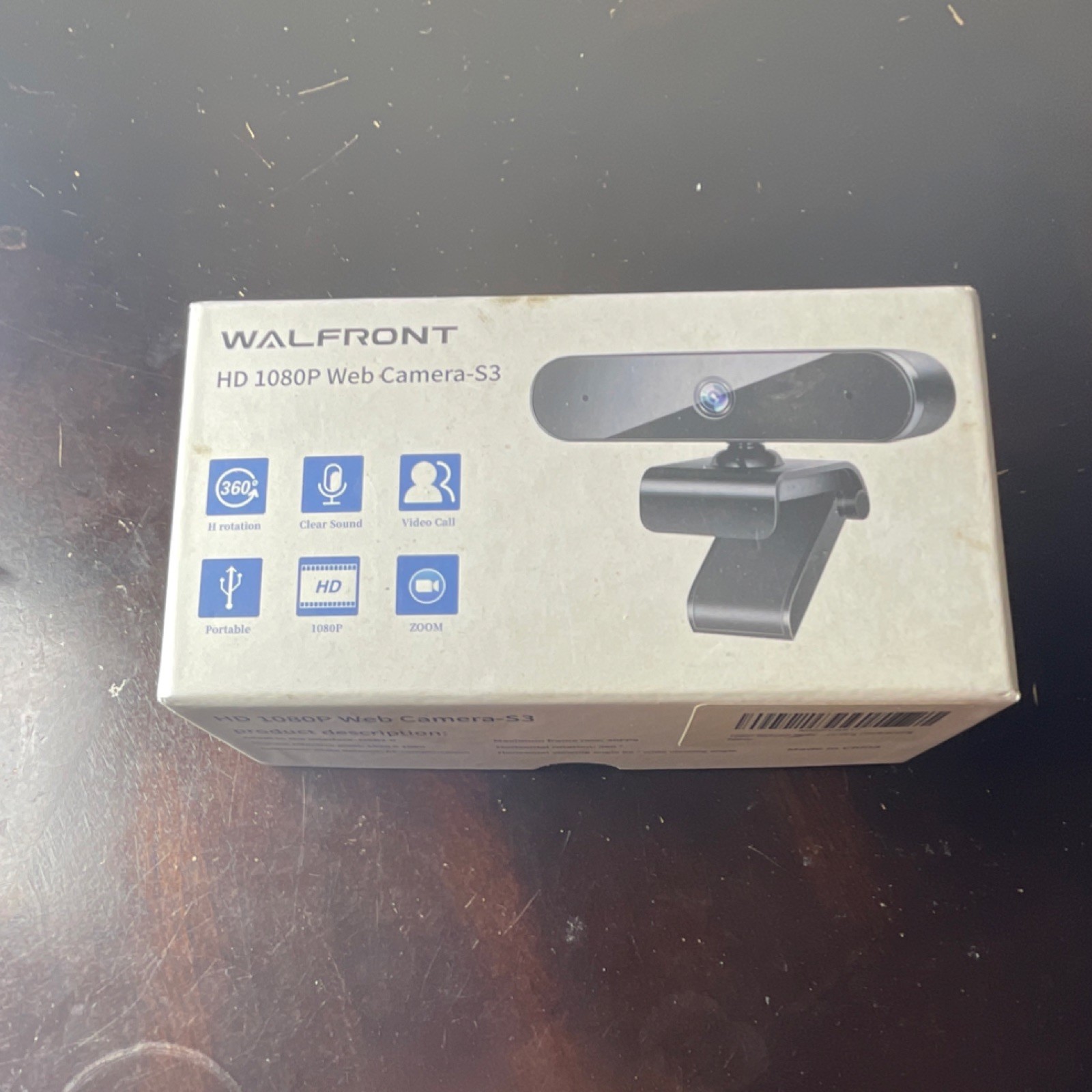 Walfront HD 1080P Web Camera-S3 USB 2.0, 360° Rotation, Clear Sound, Black