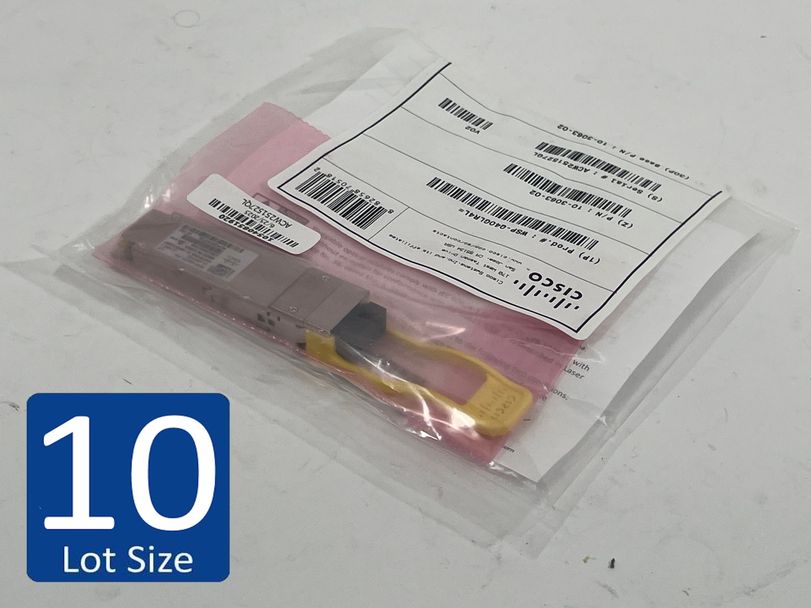 Lot of 10 Cisco QSFP 40Gbps 1310NM Transceiver Module 10-3063-02 WSP-Q40GLR4L