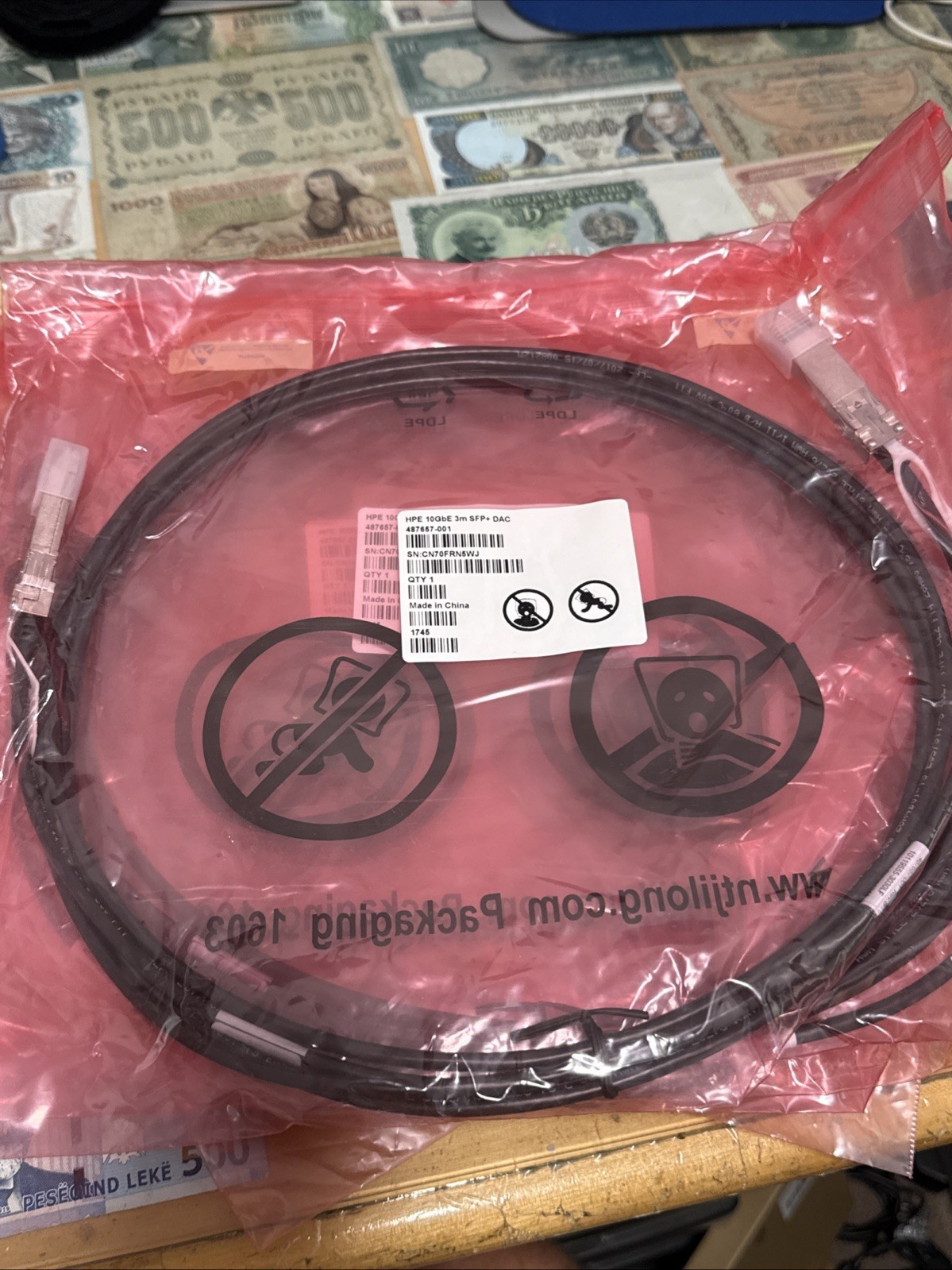 HPE 487657-001 487969-001 3m 10G SFP+ - SFP+ Direct Attach Cable