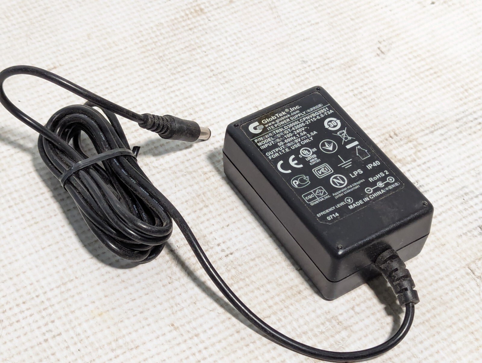 GlobTek ITE Power Supply GT-43006-2715-6.0-T3A 9V-3.0A 