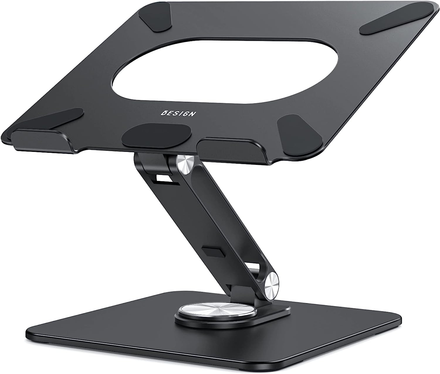 LSX7 Laptop Stand with 360 Rotating Base, Ergonomic Adjustable Notebook