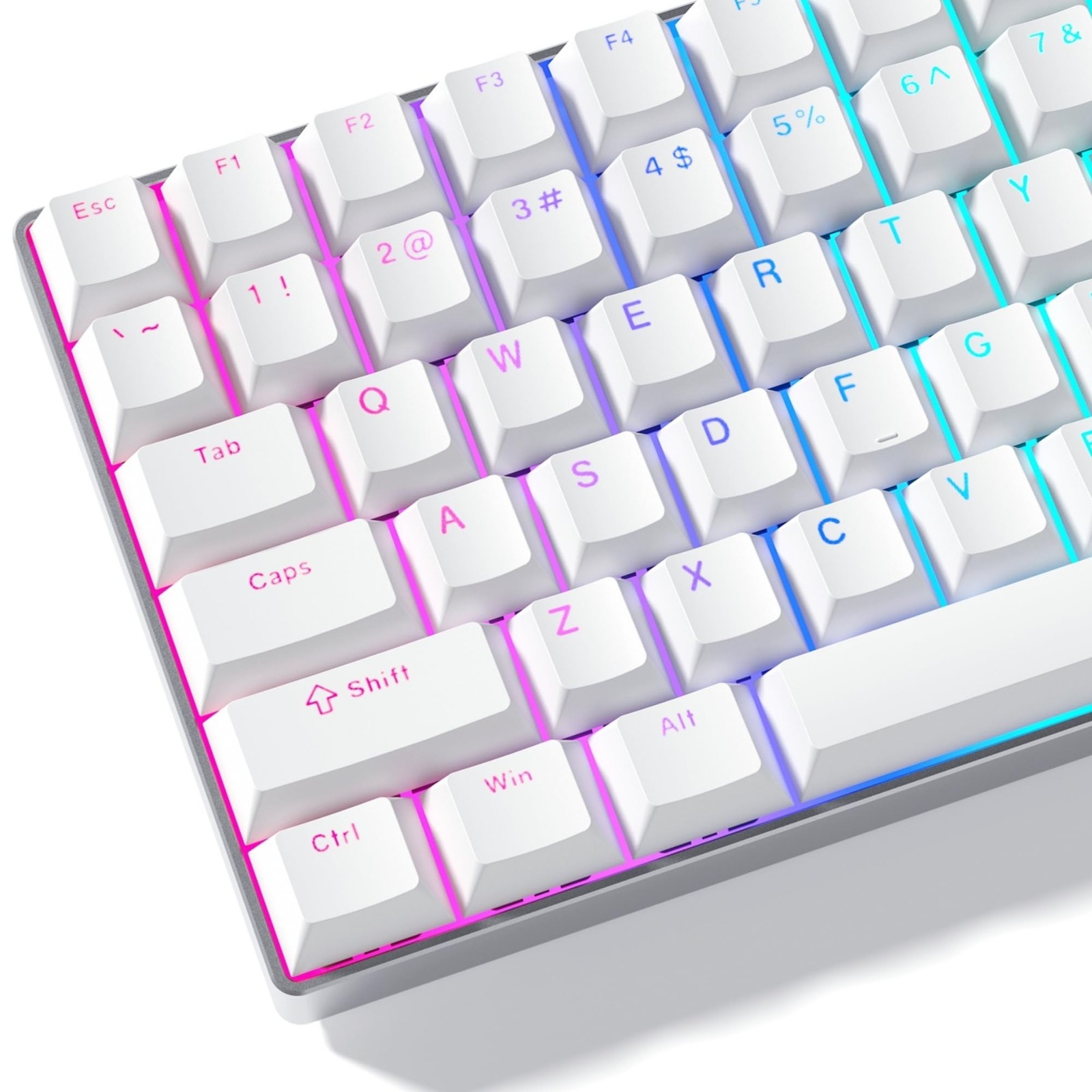White Keycaps for Mechanical Keyboard, Shine Through Key caps