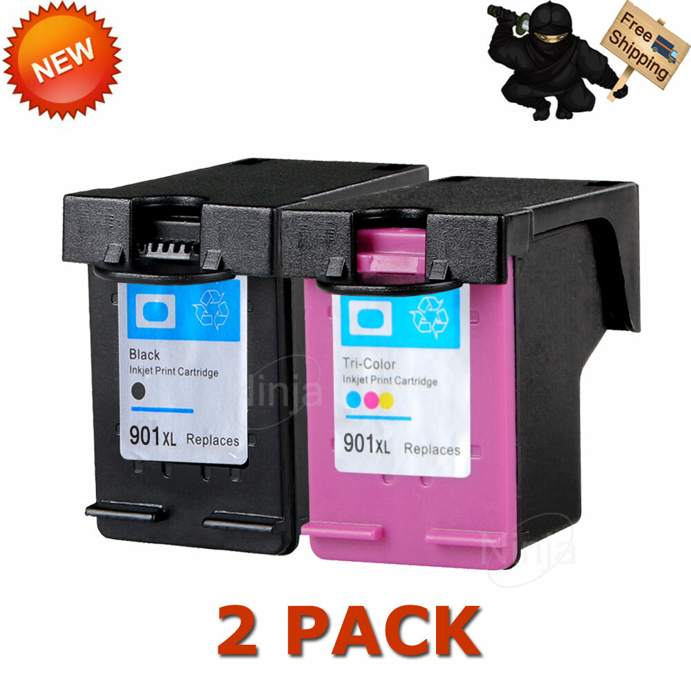 2 Pack 901XL Black/Color Ink Set For HP 901 Officejet J4640 J4660 J4680 4500