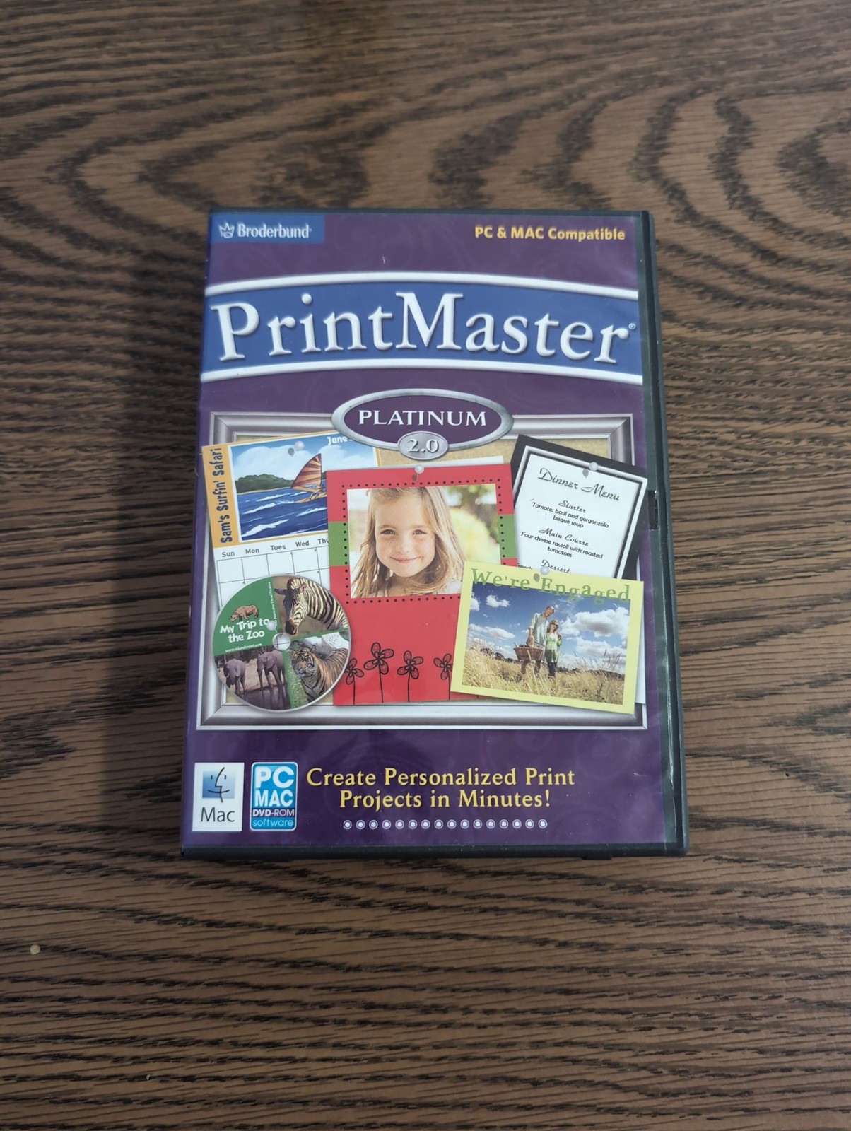 Vintage PrintMaster Platinum 2.0 (2009) Broderbund PC & MAC DVD-ROM