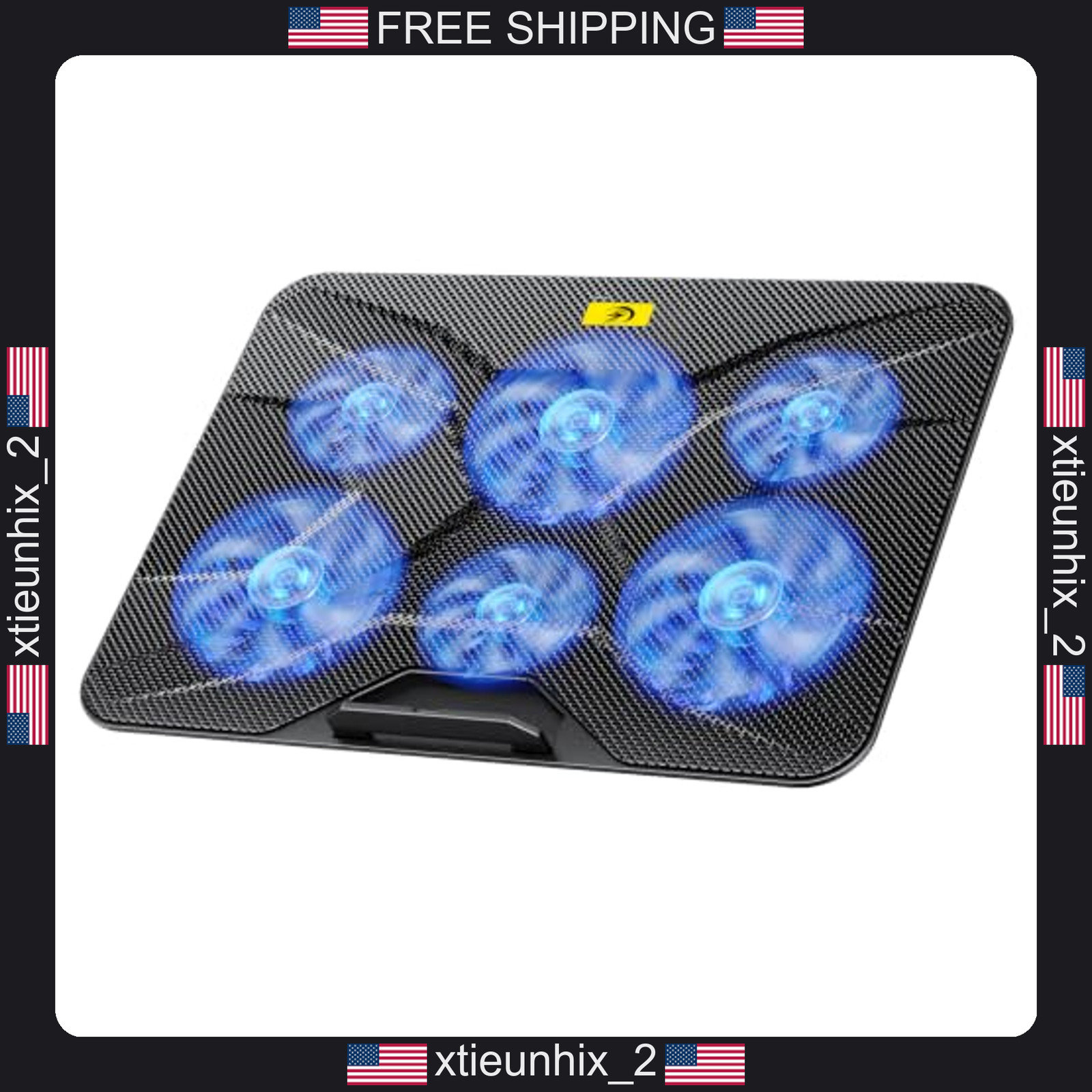 Laptop Cooling Pad for 12-17.3 Inch Laptops with 6 Fans, Adjustable Height
