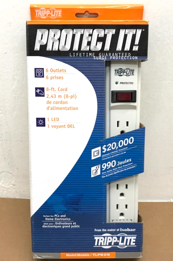 Tripp Lite Surge Suppressor TLP608 ✅❤️️✅❤️ BRAND NEW SEALED ✅❤️️✅❤️