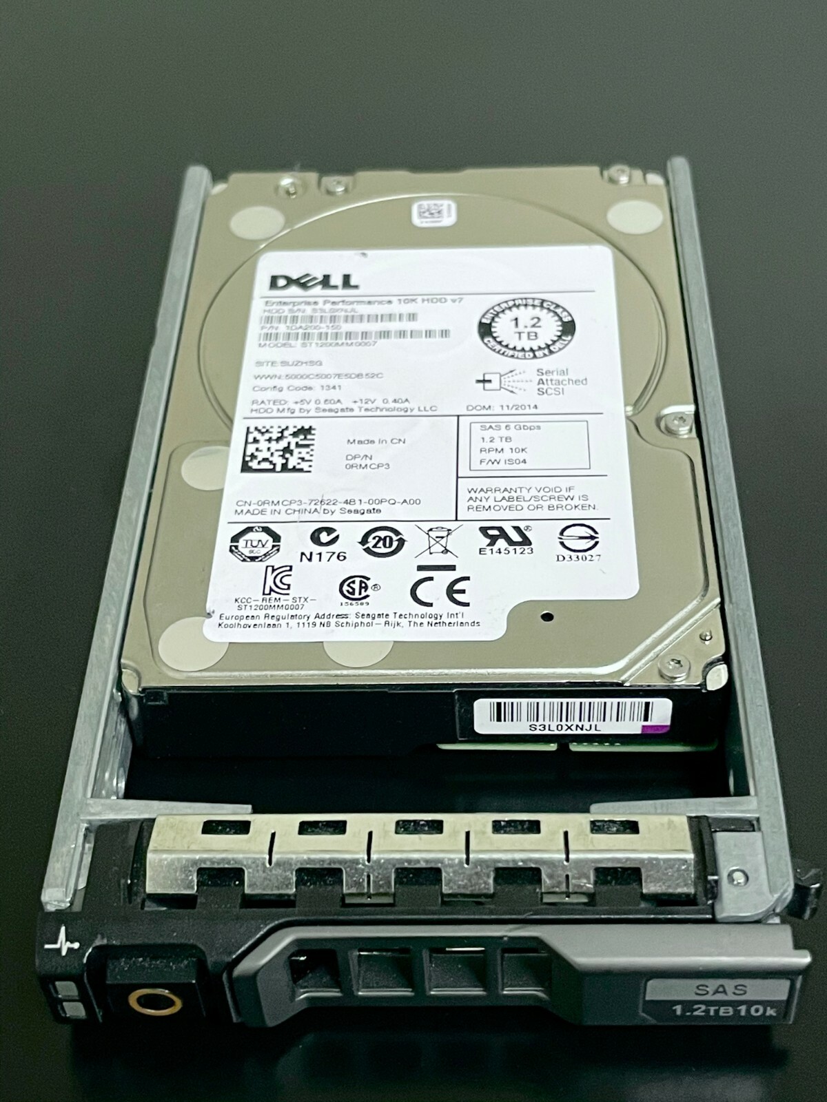 RMCP3 0RMCP3 FOR Dell 1.2TB 10K RPM 6Gb/s 2.5" SAS Hard Drive ST1200MM0007