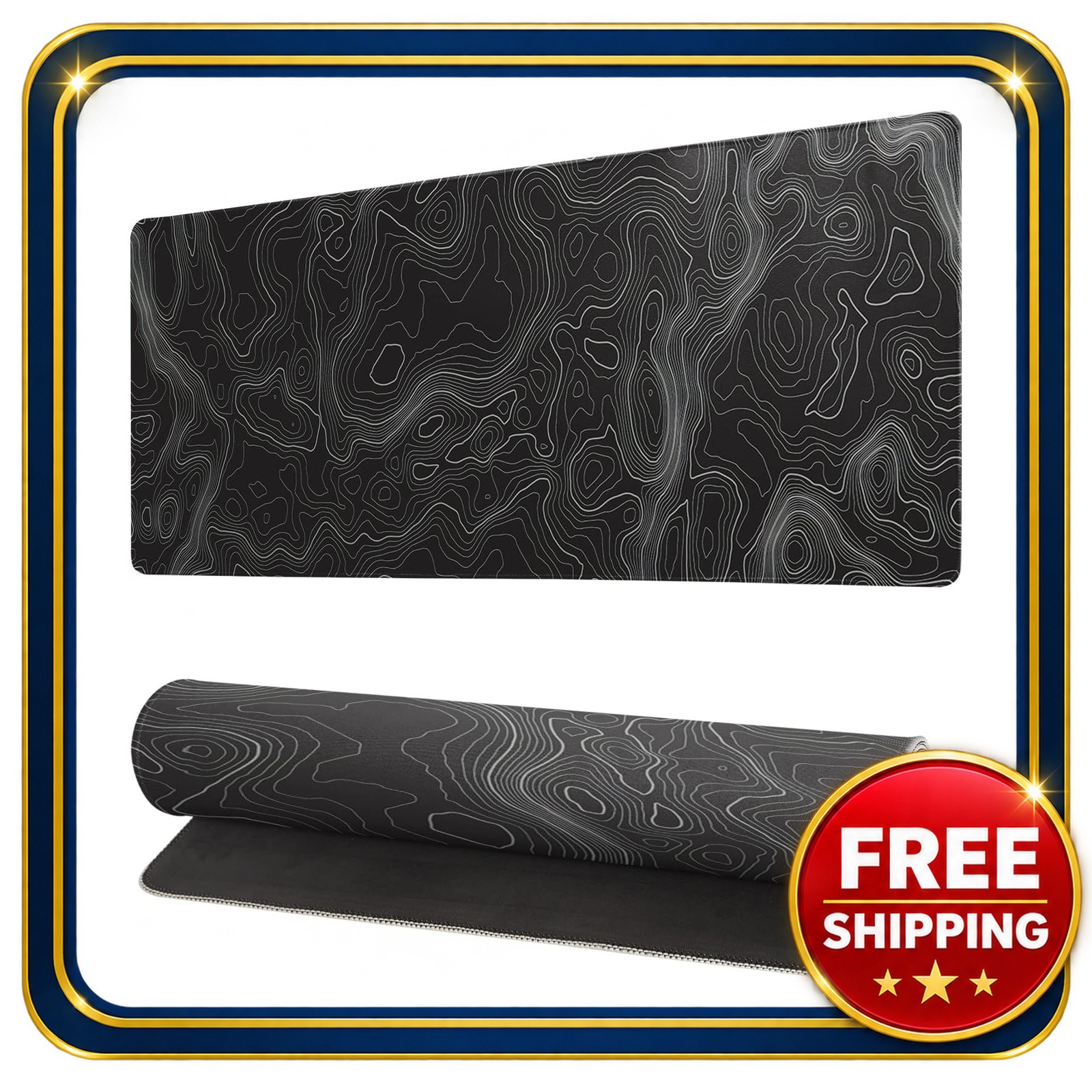 Extended Topographic Contour Large Mouse Pad 27.6x11.8 Inch Desk Mat