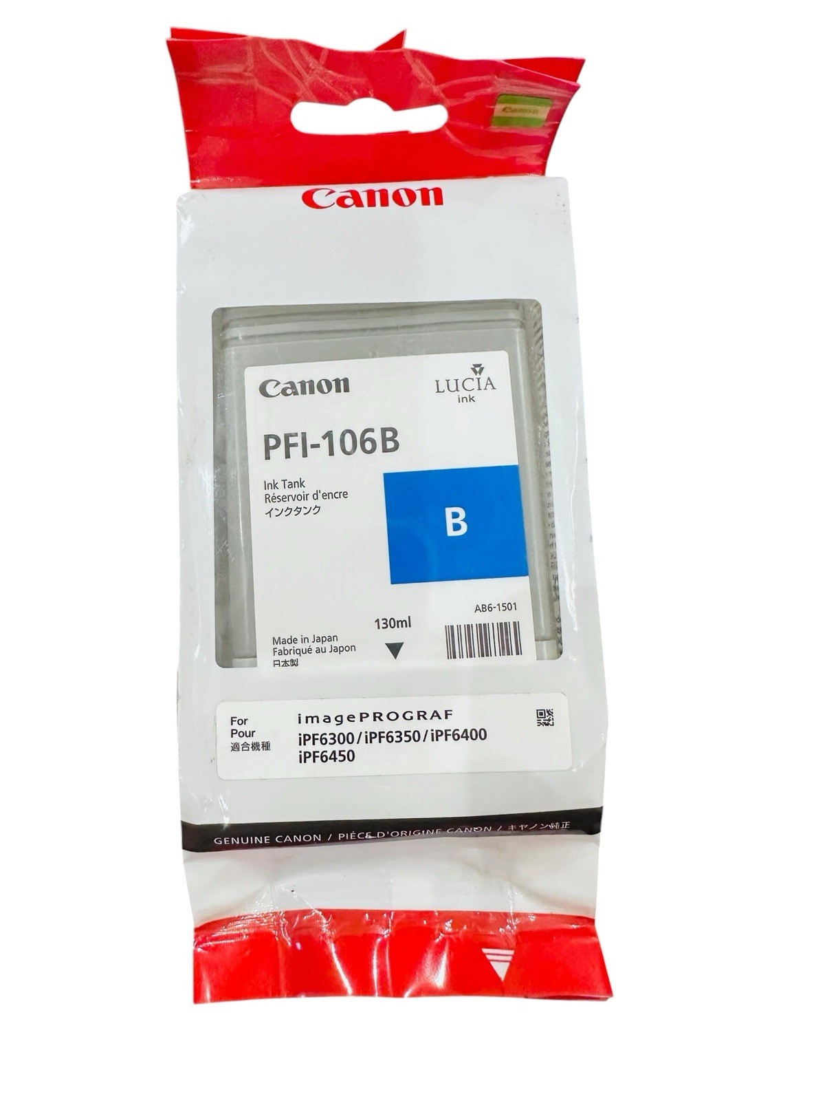 Genuine Canon PFI-106B Blue Ink Tank Exp 2/2016