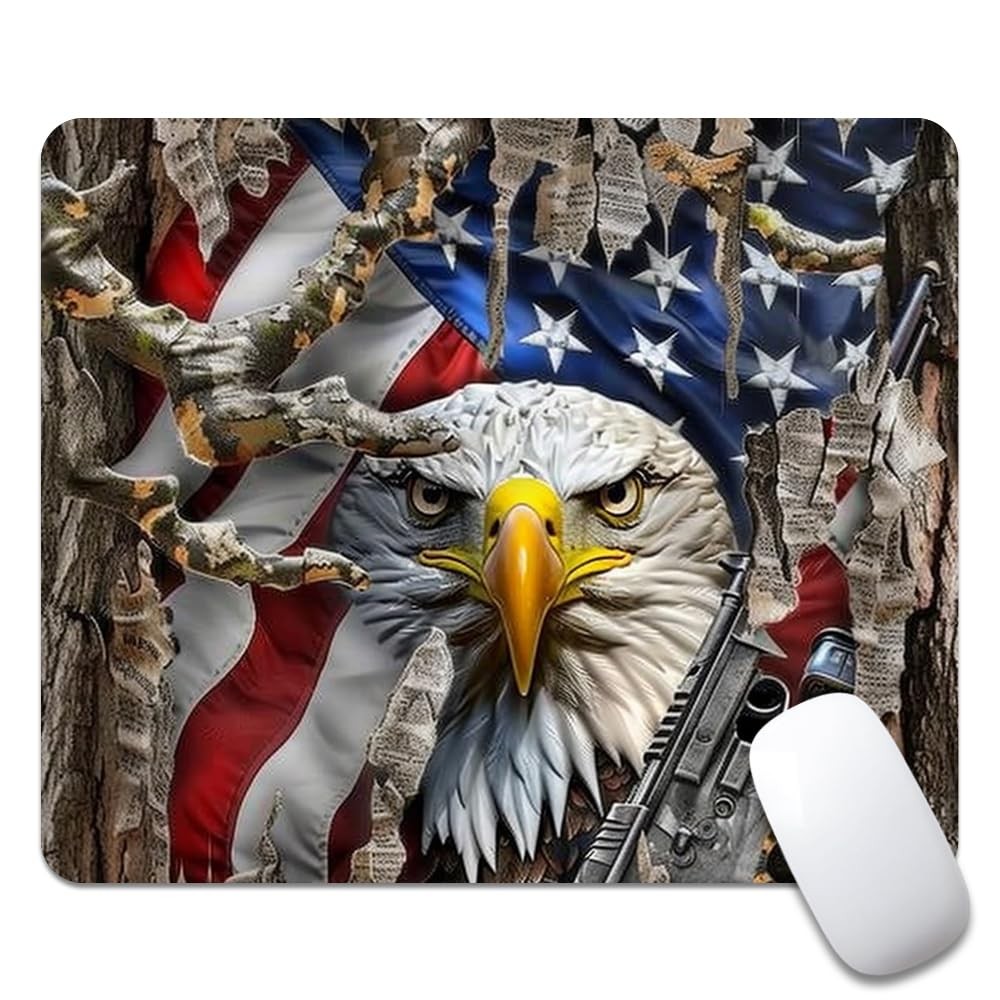 American Flag ，Eagle Square Mouse pad, Texture, Waterproof, Anti Slip Rubber Bas