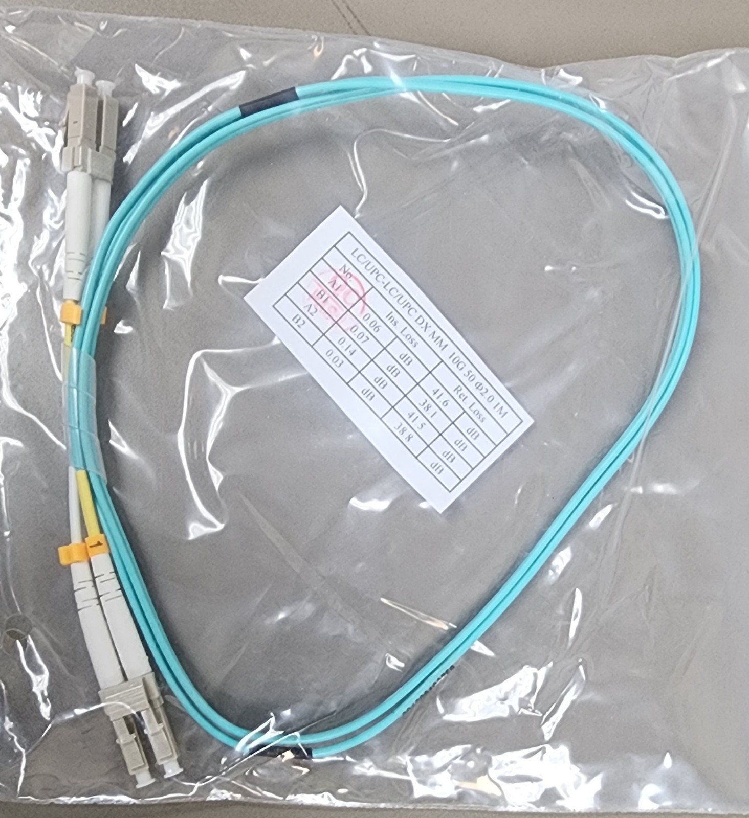 2m LC-LC Duplex 50/125 OM4 Multimode 100GB Fiber Patch Cable Aqua Optic 6FT