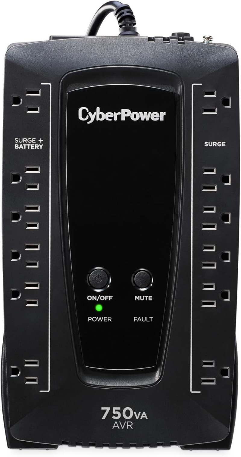 Cyberpower AVRG750U AVR UPS System, 750VA/450W, 12 Outlets, Compact