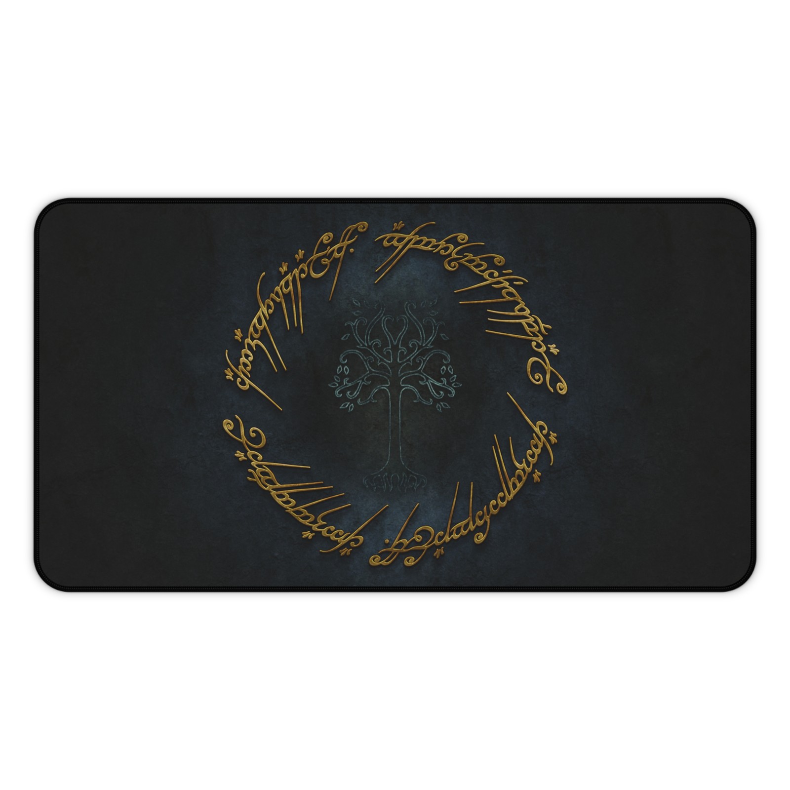 Lord of the Rings Script and White Tree of Gondor Gaming Desk Mat Mouse Pad
