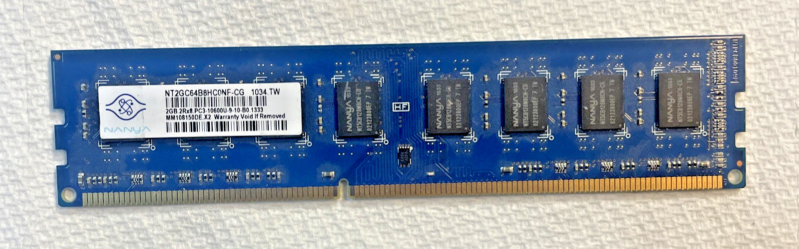 NANYA  NT2GC64B8HCONF-CG	2GB.2RX8.PC3-10600U-9-10-BO.1333