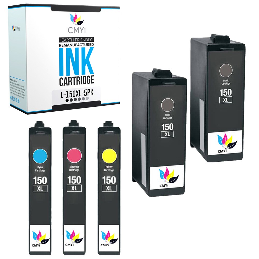 CMYi 5-PK Replacement 150XL Printer Ink Cartridge for Lexmark Pro715 Pro915 S310