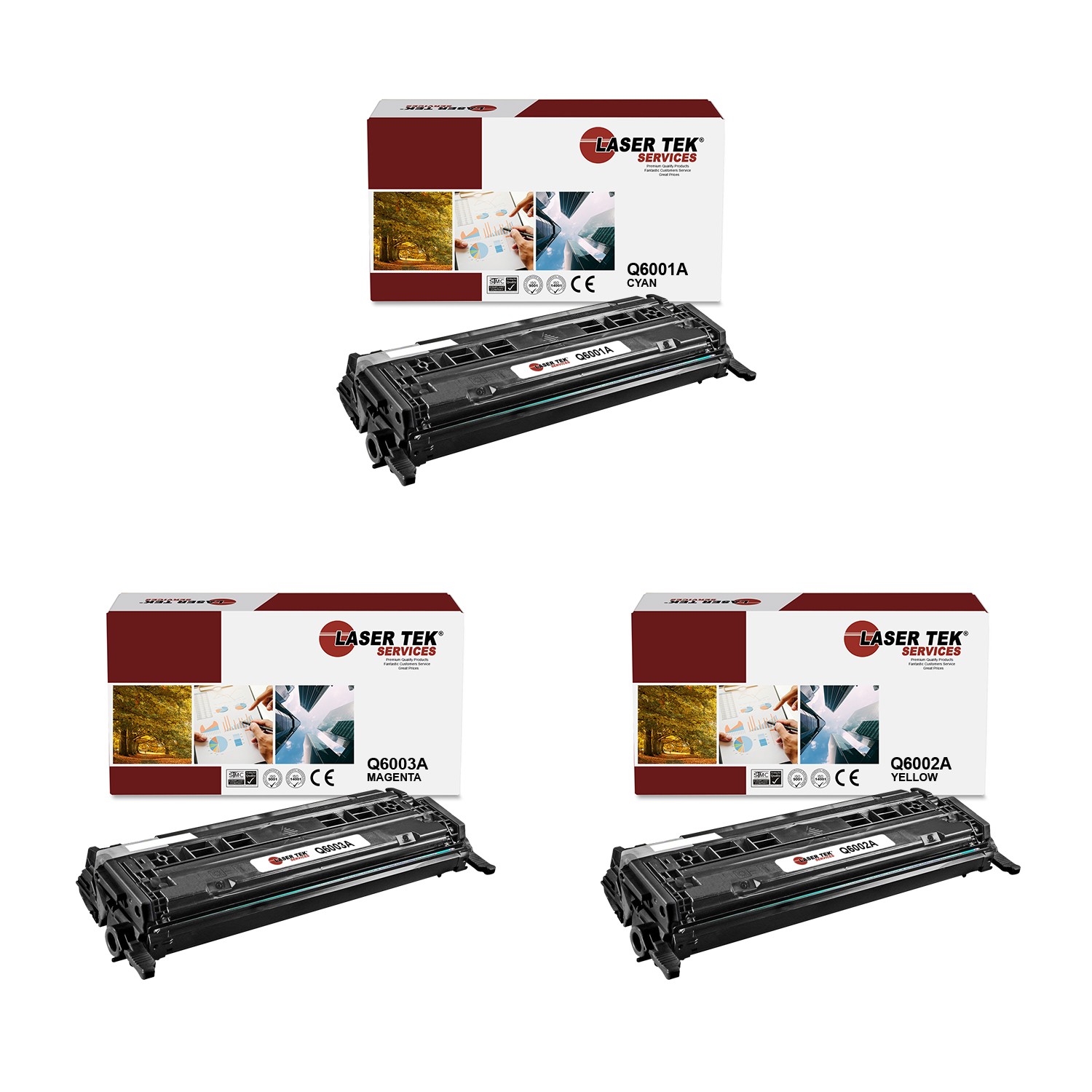 3Pk LTS 124A Q6001A Q6002A Q6003A Compatible for HP LaserJet 1600 2600n Toner