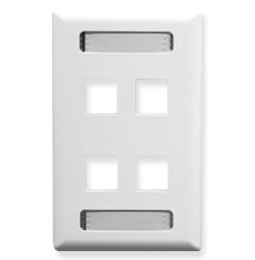 Faceplate id 1-gang 4-port white