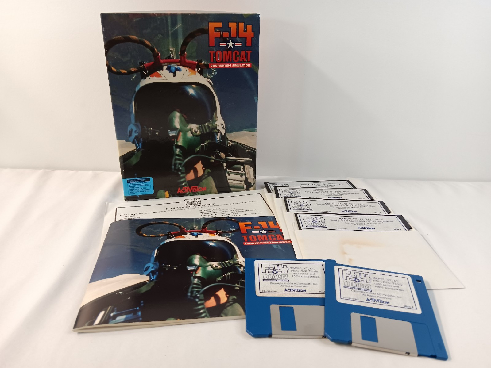 F-14 Tomcat Dogfight Simulator by Activision 1990 for PC 5.25+3.5 disk Big Box