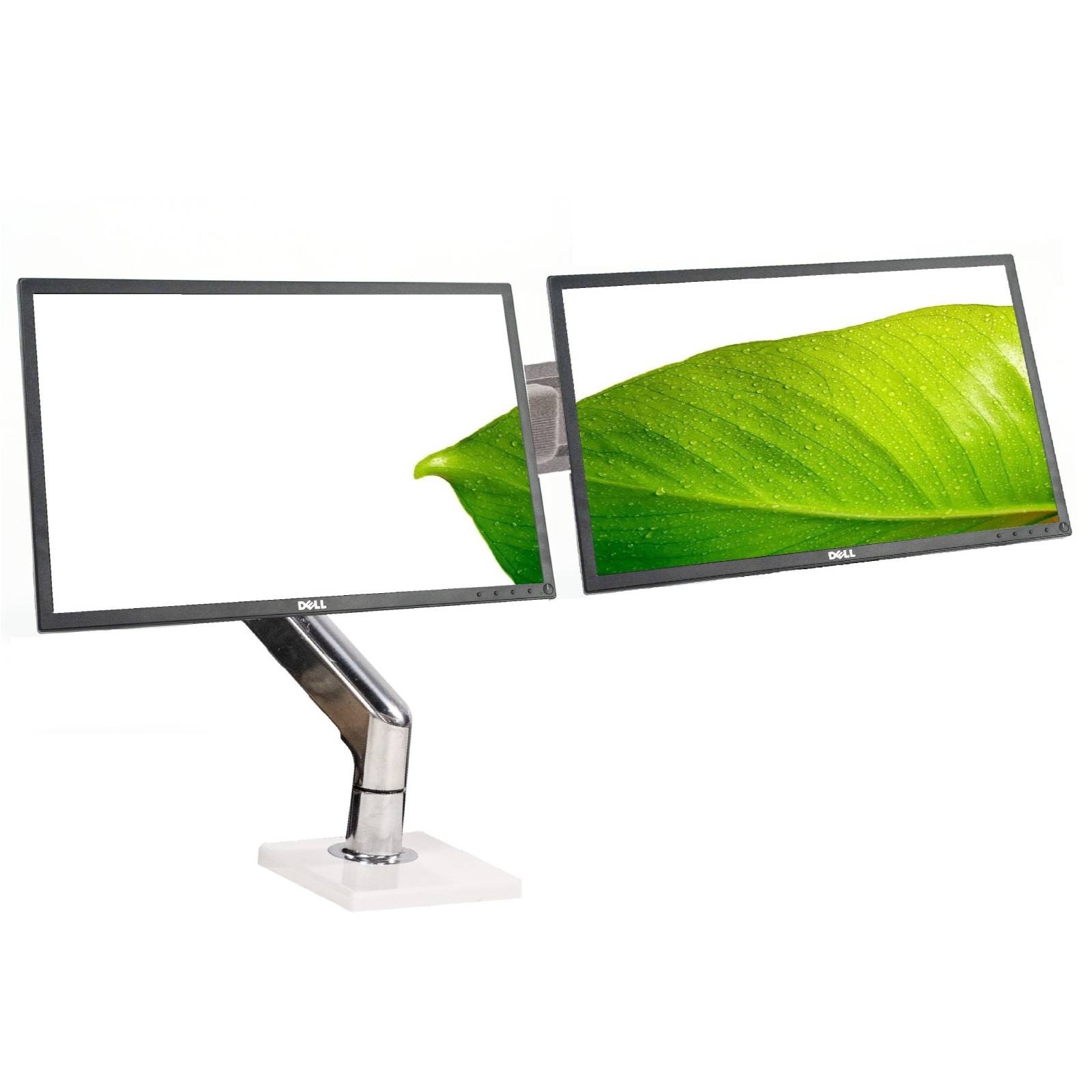 Dual Dell Professional P2217 22" Backlit Monitor & Adjustable Humanscale Stand