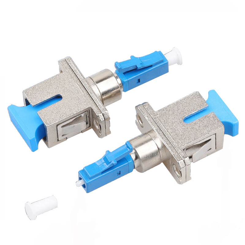 2 pcs LC male to SC female SM-9/125 optical fiber connector LC-SC flange coupler