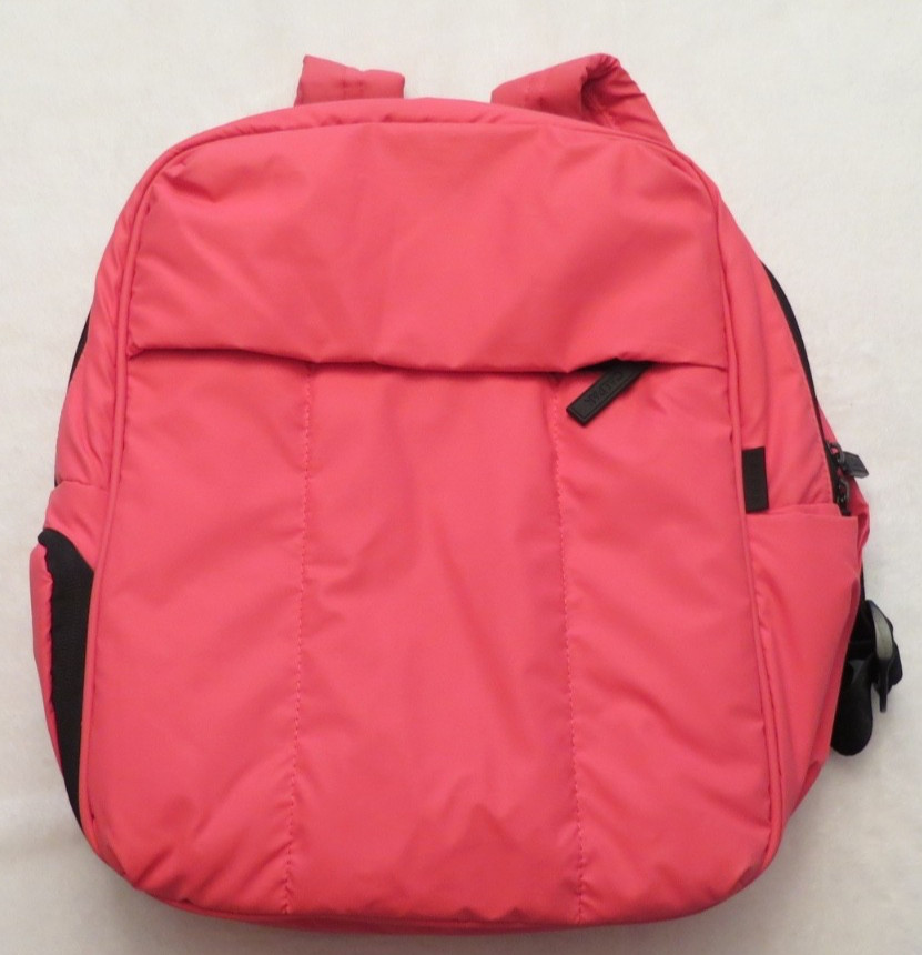 Calpak Luka 15 inch Laptop Backpack in Watermelon (Coral) 16" x 12" x 7"