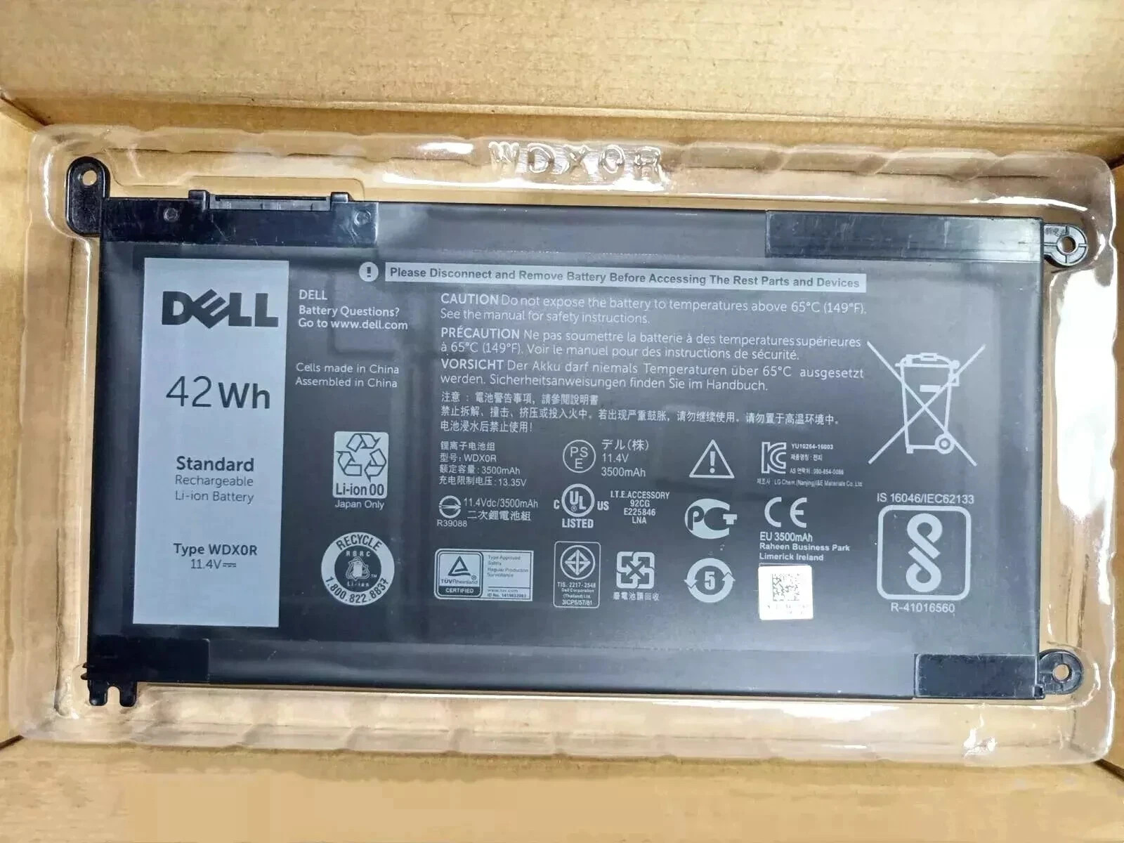 OEM Genuine 42Wh WDX0R For DELL Inspiron WDXOR Battery 15 5567 5568 13 5368 7368