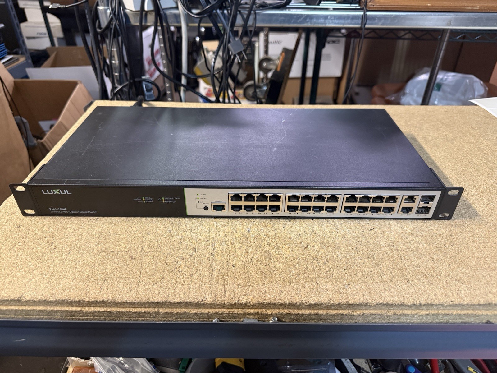 Luxul XMS 2624P AV Series 26-Port/24 PoE+ Gigabit Managed Switch w/ Rack Ears