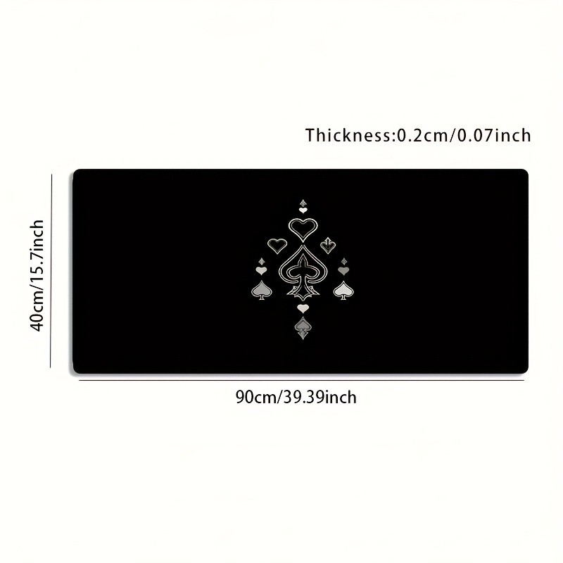 1pc Large-sized Esports Gaming Mouse Pad with a Black Base Featuring a Poker-t