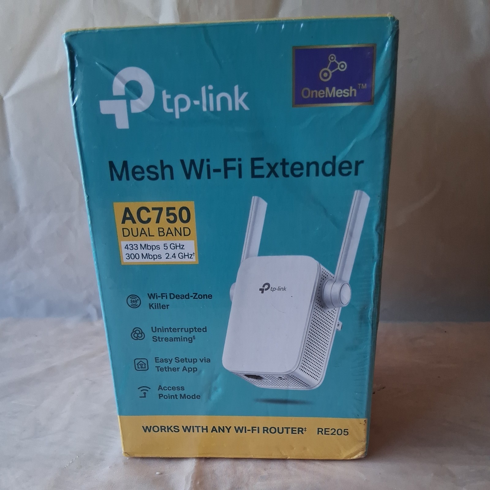 New Sealed TP-LINK AC750 Dual Band Mesh Wi-Fi Range Extender - White T22-82