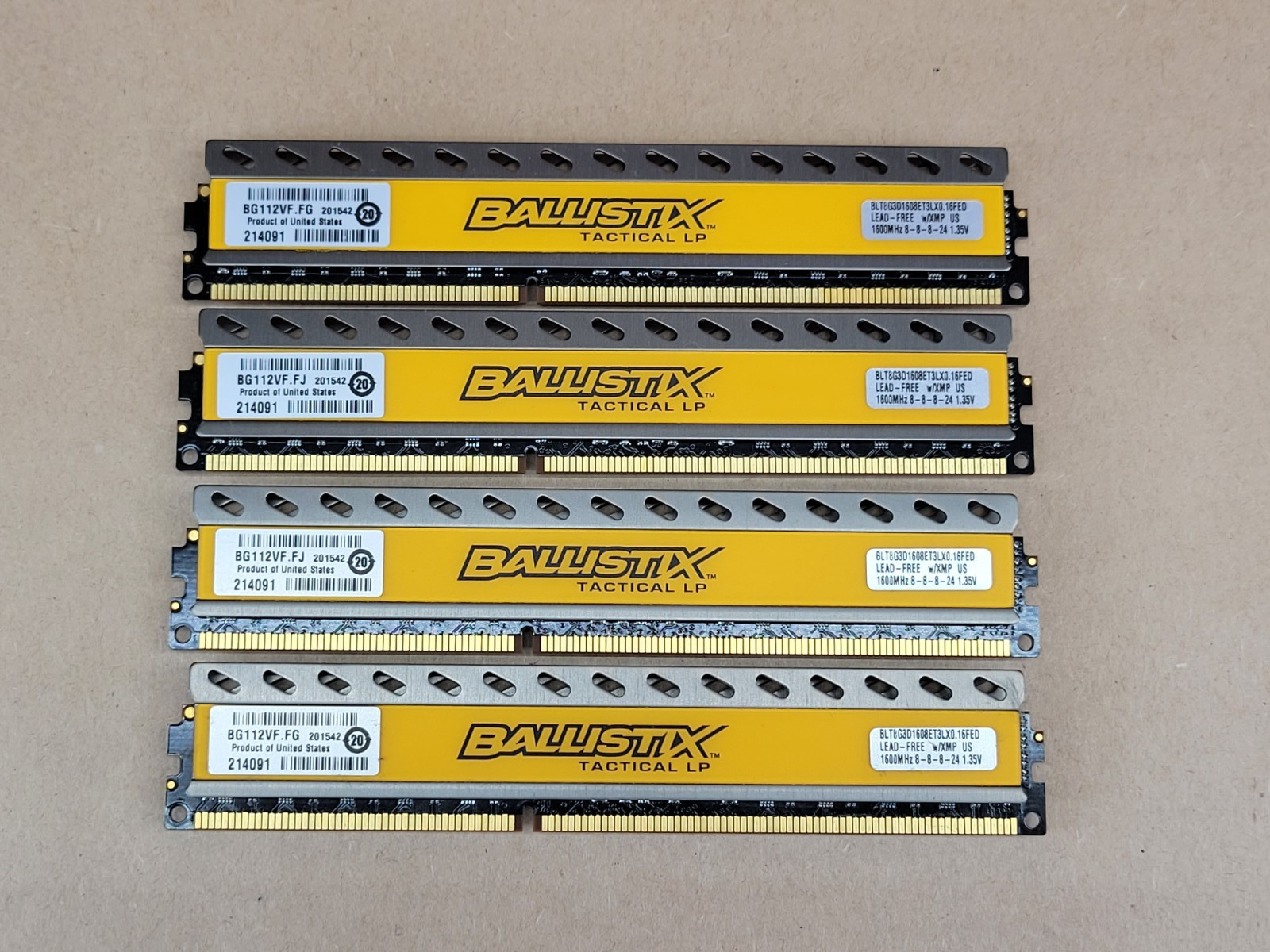 Crucial Ballistix Tactical LP 32GB Kit 4x8GB DDR3 1333MHz RAM Tested