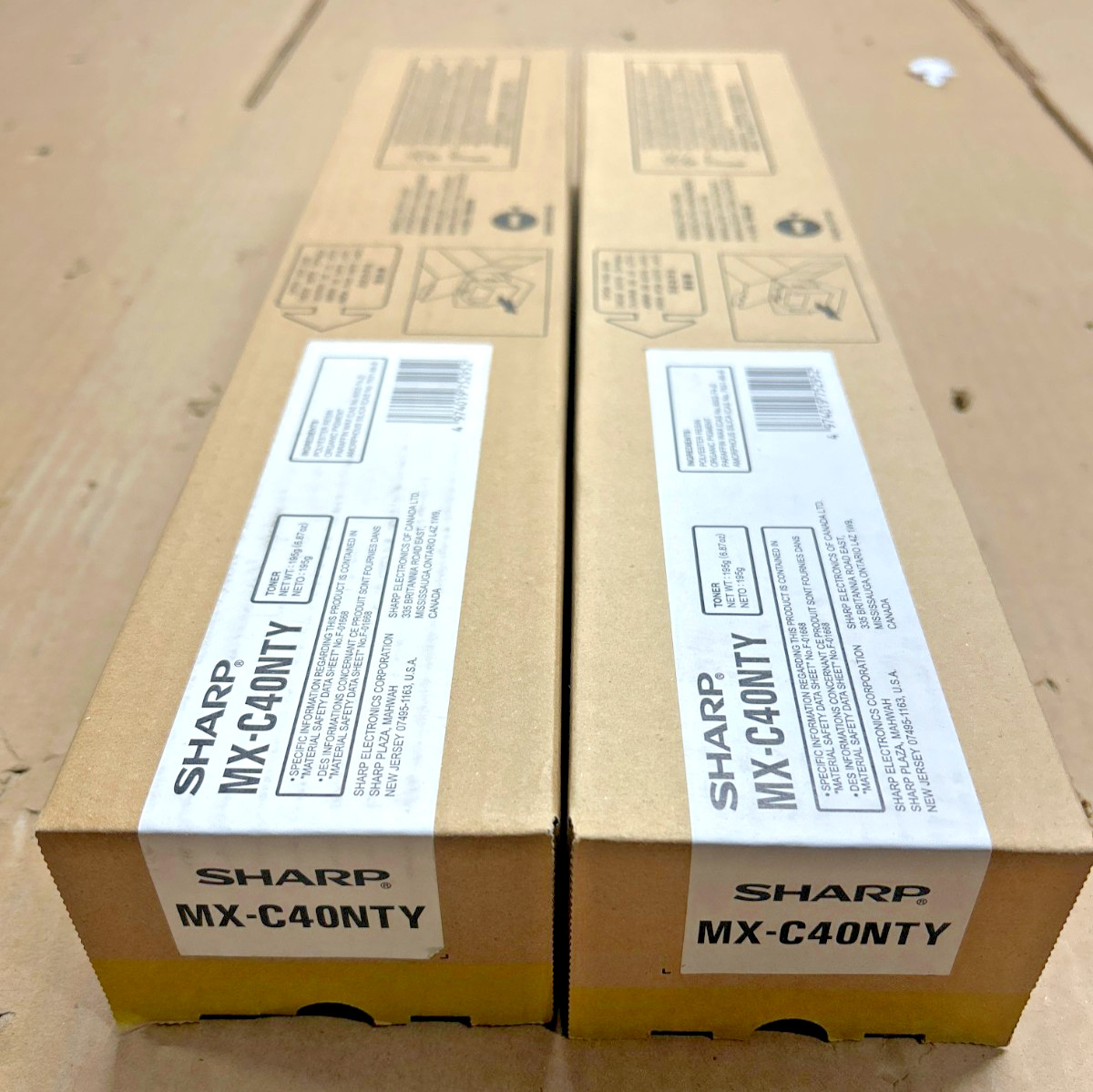 Set of 2 Genuine Sharp MX-C40NTY / MXC40NTY Yellow Toners