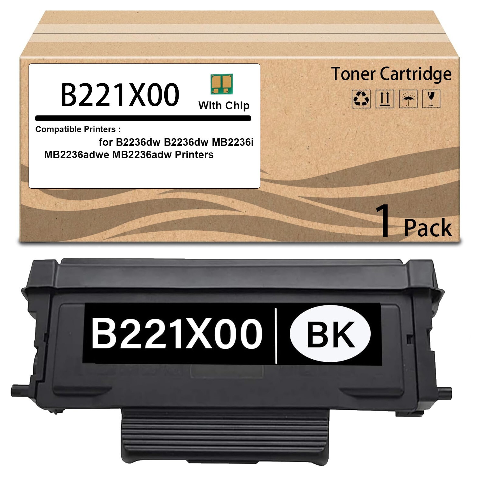 1 Pack B221X00 Black Extra High Yield Toner Cartridge Replacement for B221X00