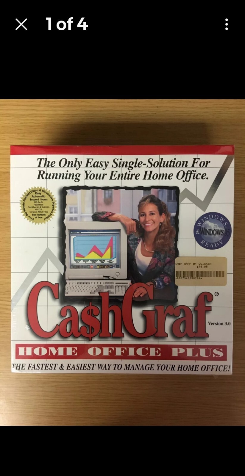Brand New Sealed CashGraf® Home Office Plus 3.0 (1990's) Includes Video 