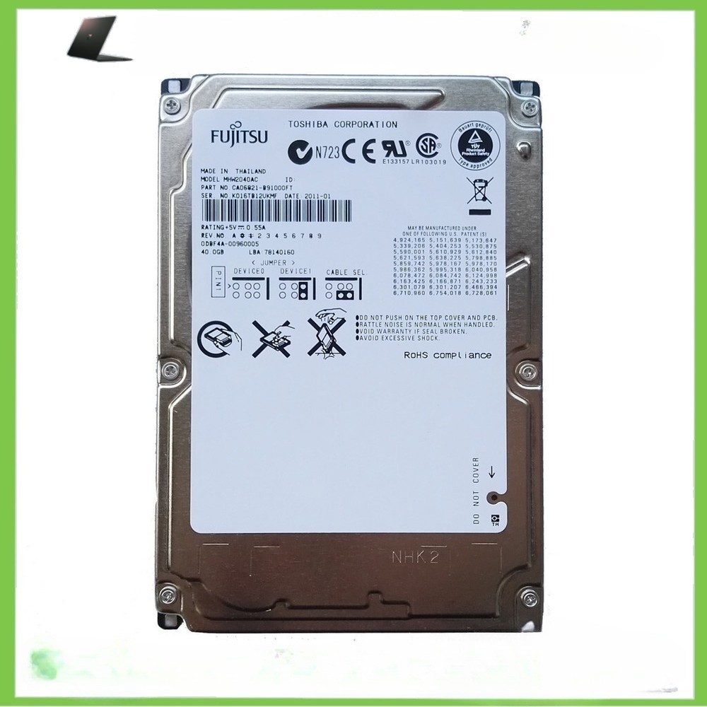 Fujitsu MHW2040AC 4200RPM 40GB PATA IDE 2.5" Laptop HDD Hard Disk Drive