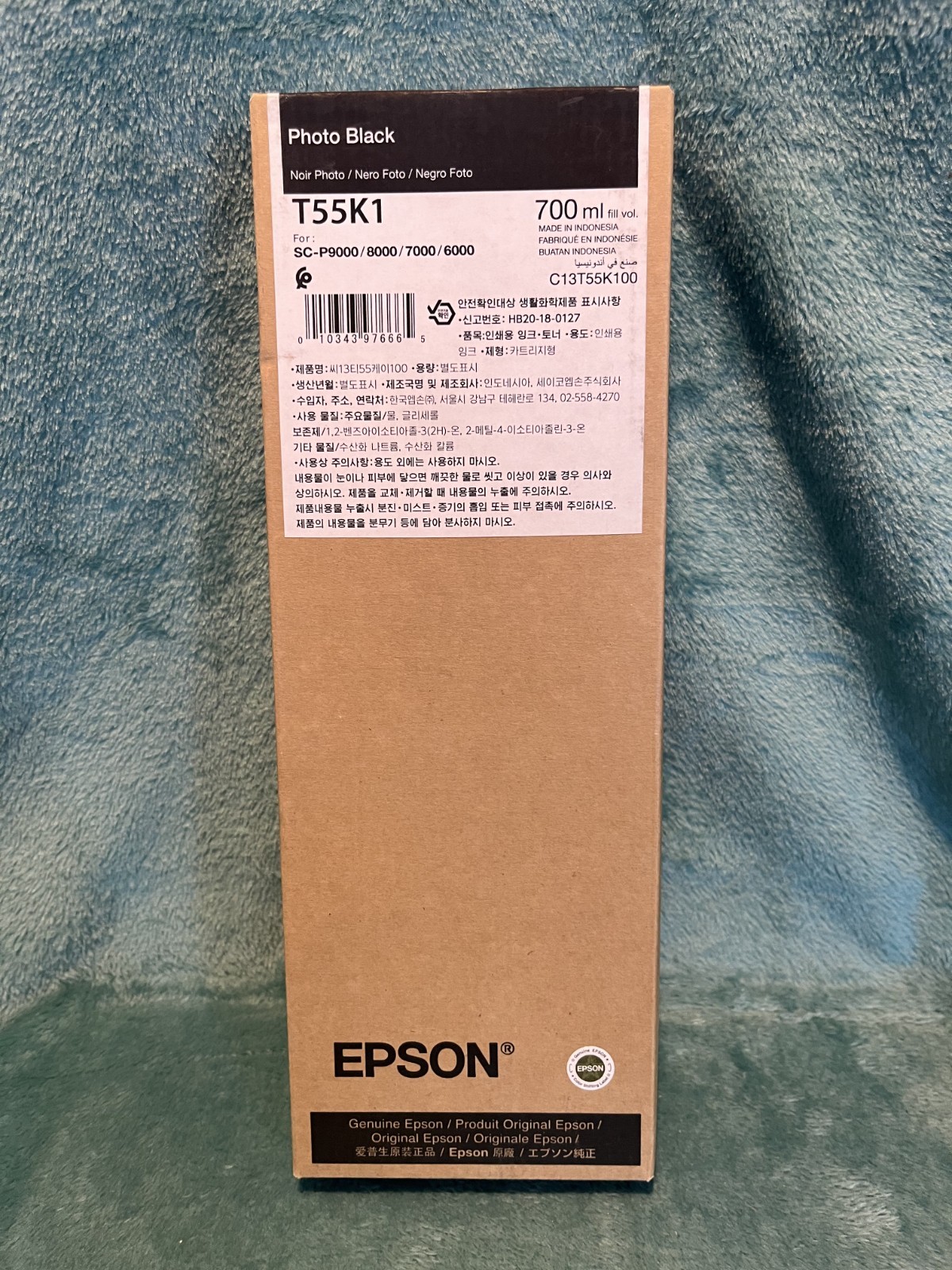 Genuine Sealed Epson T55K1 Photo Black Ink Cartridge Date: July 2027