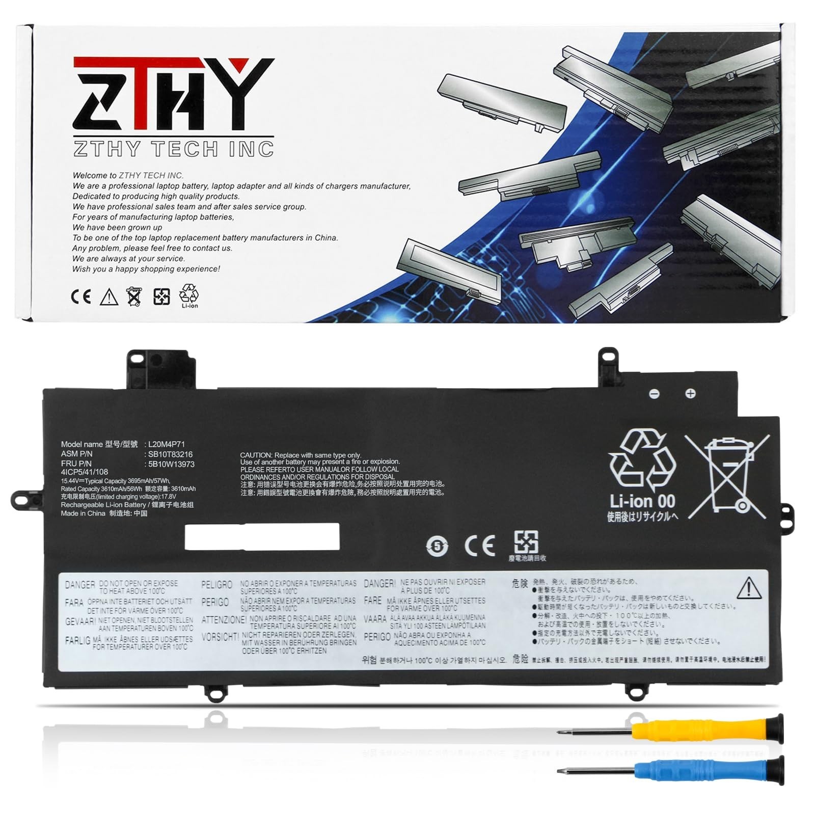 High-Capacity Battery for Lenovo ThinkPad X1 Carbon Gen 9 10 11 - Long-Lasting P