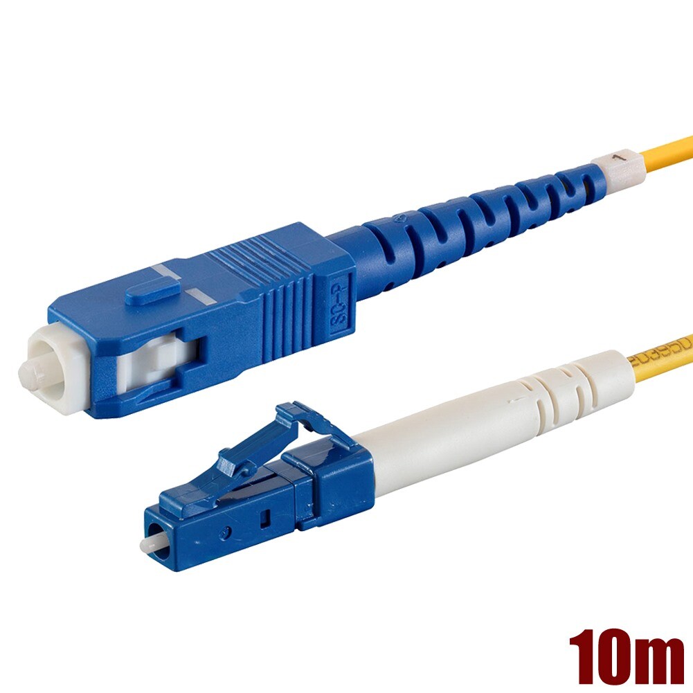 10M LC UPC to SC UPC Fiber Optic 9/125 Single Mode Simplex Optical Patch Cable