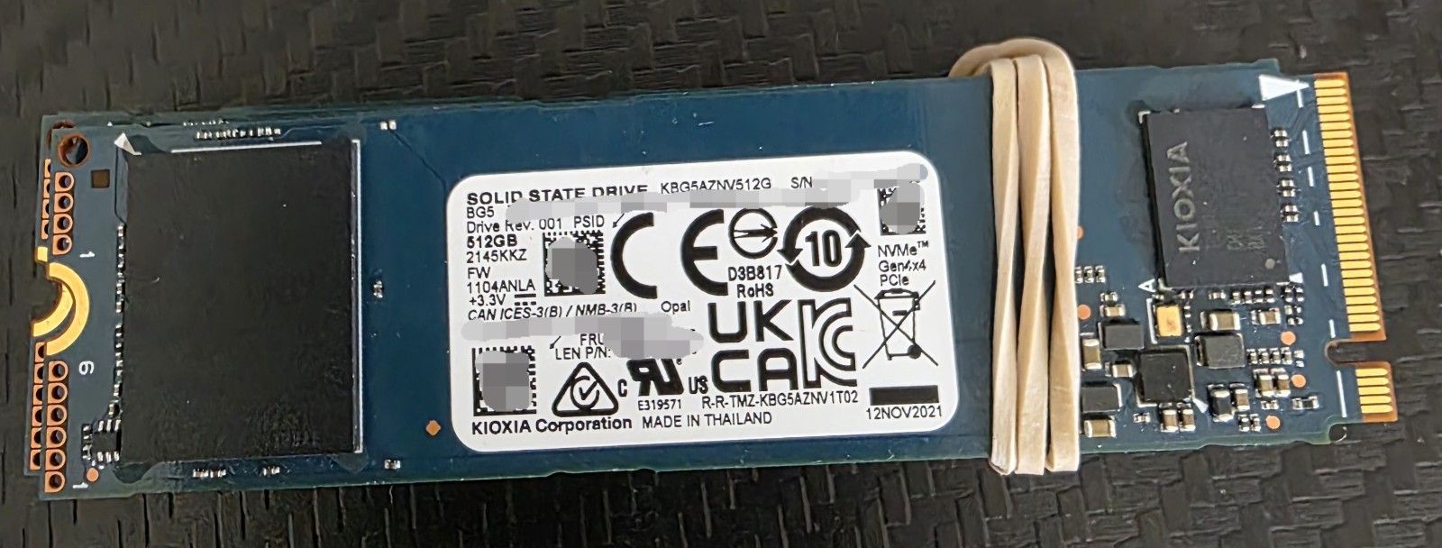 Kioxia 512GB KBG5AZNV512G M.2 2280 NVMe Gen4 Solid State Drive (95%+ Health)