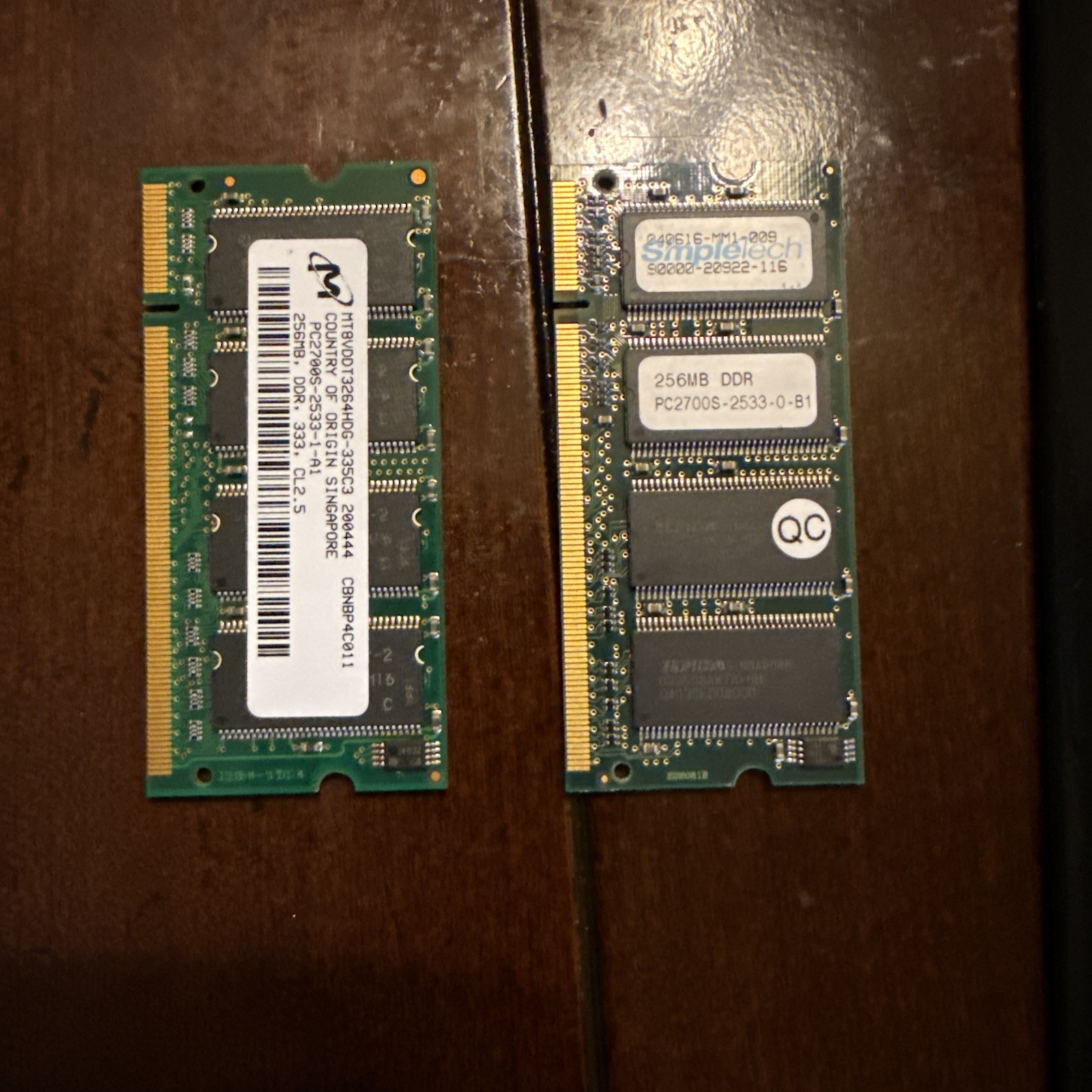 512MB 2x256MB PC2700S MICRON MT8VDDT3264HDG-335C3 DDR-333 LAPTOP SODIMM DDR1 Kit