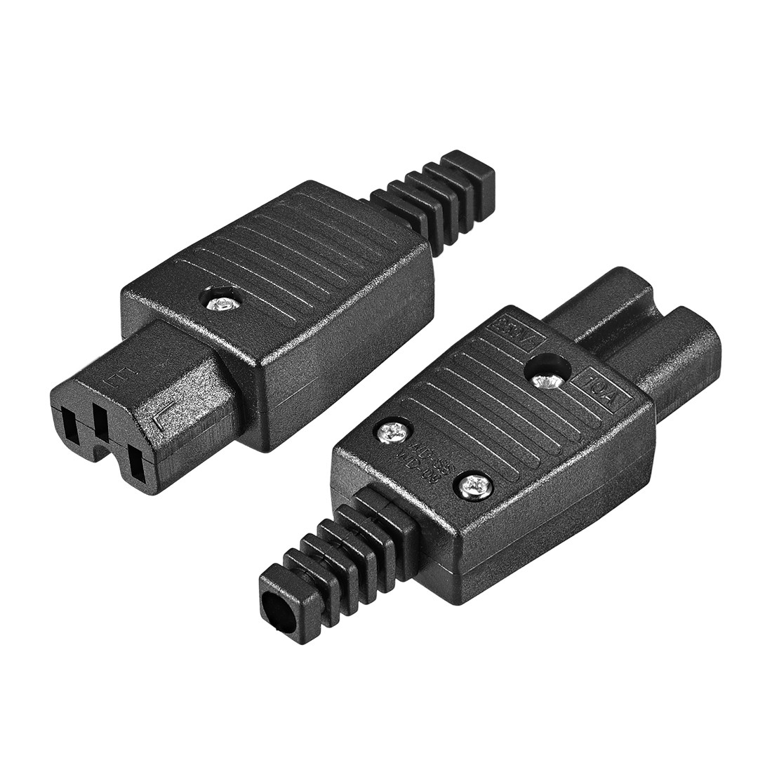 AC110-250V 10A Female IEC320 C15 Power Socket Adapter Connector 3-Terminal 2 Pcs
