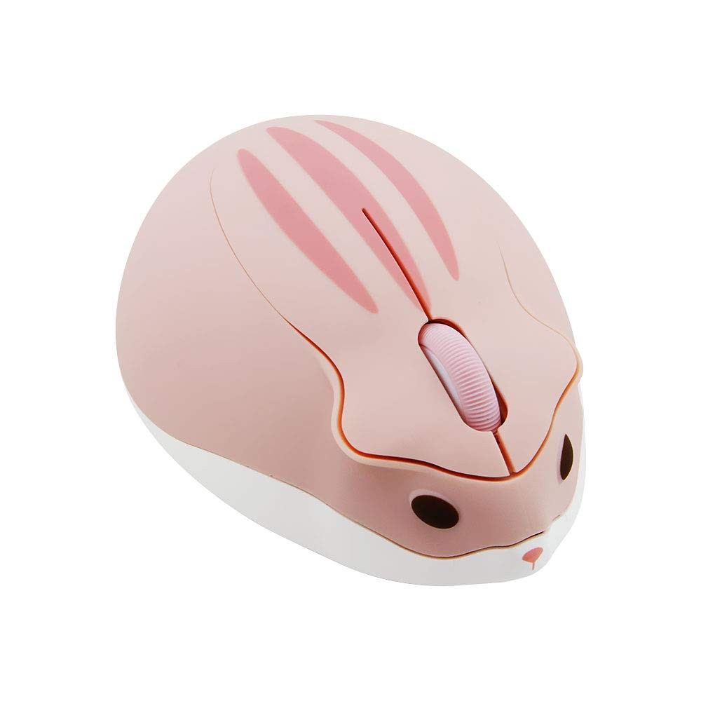 2.4GHz Wireless Mouse Cute Hamster Shape Portable Optical 1200DPI USB Pink